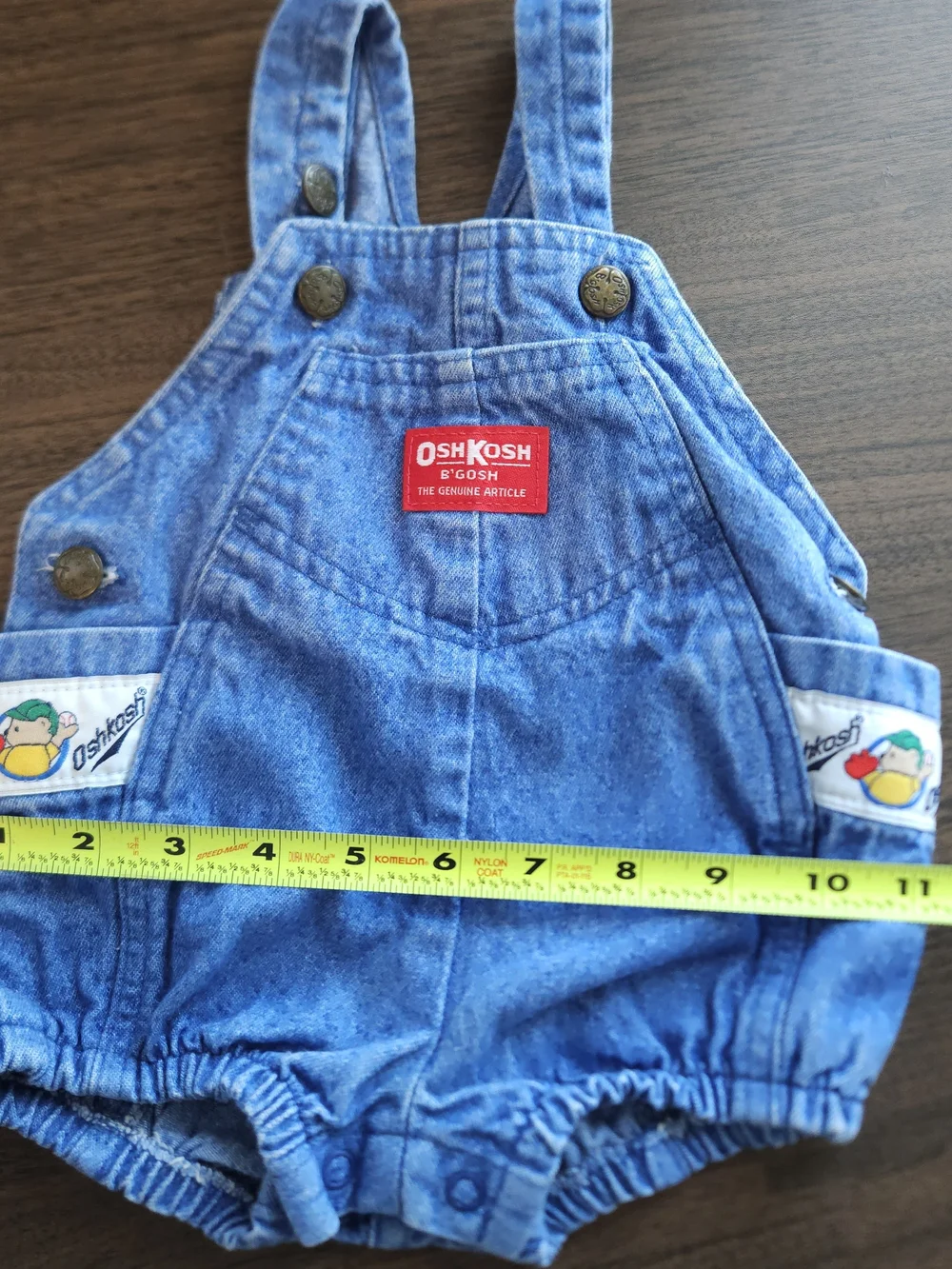 Vintage OshKosh B'Gosh Vestbak Bubble Romper Baseball Bear Overalls USA - 3-6m